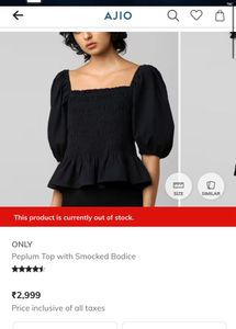 Chic Black Puff Sleeve Smocked Top