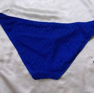 Blue Textured Bikini panty