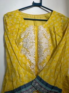 Vibrant Yellow Embroidered Kurta Set with Dupatta