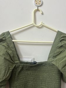 Olive green crop top