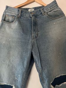 Distressed Blue Denim Jeans