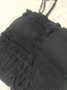 Black Smocked Camisole Top