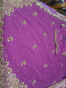 Beautiful Embroidered Purple Saree