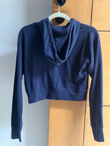 Navy Cropped Hoodie
