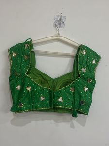 Green Embellished Blouse