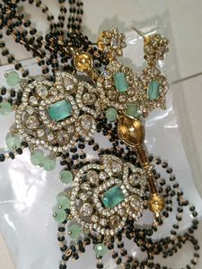 ad diamond mangalsutra with chain Kundan Necklace