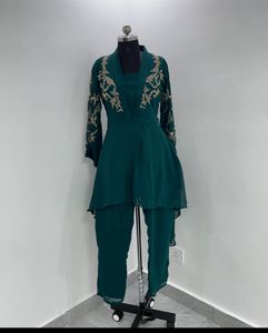 Black Handwork Coord Set Size 44