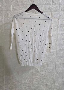 Chic White Polka Dot Cardigan