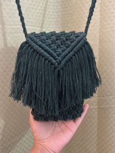Handmade Macrame Fringe Crossbody Phone Bag