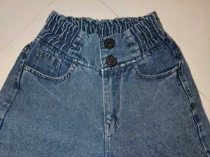 “Trendy High Waist Blue Denim Jeans – Brand New