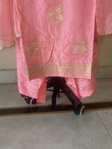 Pink Embroidered Kurta Set with Dupatta