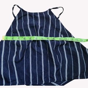 Navy and White Striped Halter Top M