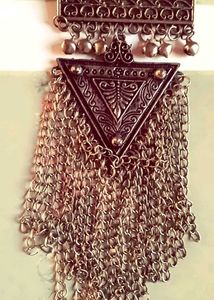 Boho Layered Chain Necklace with Triangle Pendant