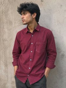 Maroon Oxford Casual Shirt