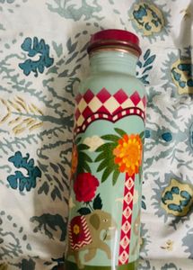 Chumbak copper Blue Floral Printed Water Bottle