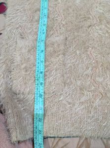 Cozy Chic Furry Beige Winter Top with Pockets