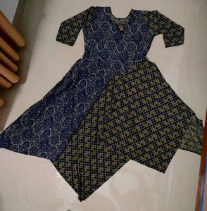 Stylish Asymmetrical Blue Kurta