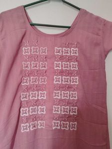Pink Embroidered Kurta