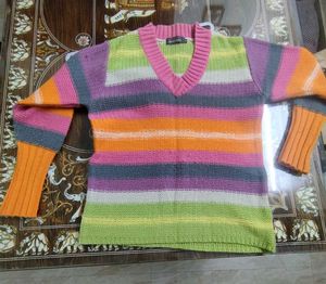 Striped V-Neck Sweater