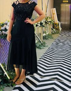Elegant Black Sequined Gown m size