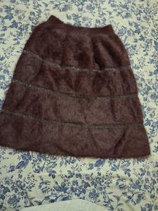 Fluffy Brown Mini Skirt