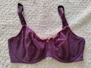 Burgundy Bra with Lace Detail