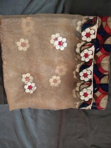 heavy golden dupatta