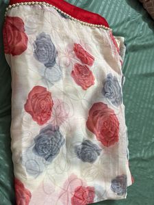 Elegant Rose Print Saree(new saree)
