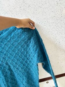 Teal Textured Knit Sweater