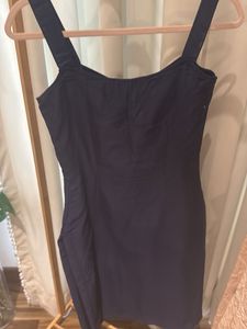Stylish Navy Blue Chanderi Silk Kurti