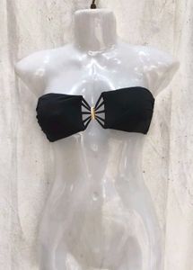 468. Chic Black Strappy Bikini Top