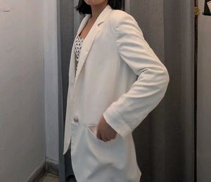 Cream Single Button Blazer