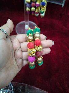 Colorful Beaded thread Bangles Set