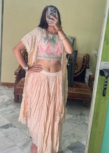Elegant Peach Lehenga Choli Set