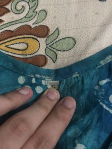 Blue Tie-Dye Embroidered Kurta