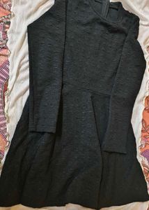 Chic Textured Black Dress