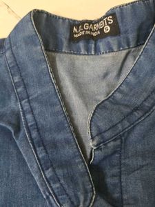 blue sleeveless top