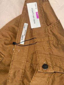 Brown Wide Leg Cargo Pants