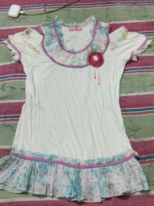 White Cold Shoulder Top with Floral Print