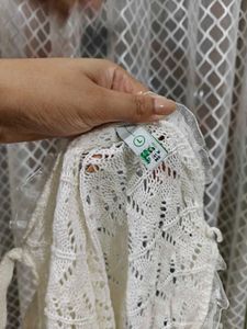 Newme Cream Crochet Lace Cami Top