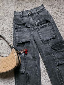 Stylish Grey Cargo Jeans