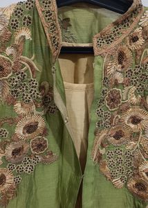 Embroidered Green gown set🦚