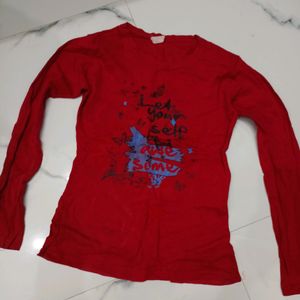 Red Full Sleeves T-Shirt