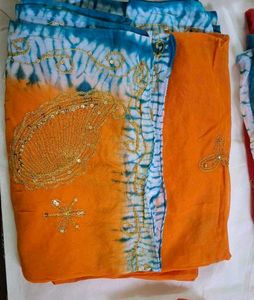 Colorful Ethnic odhna 4 set semi fabric