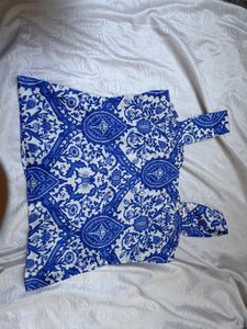 Vintage Blue &amp; White Patterned Cami Top