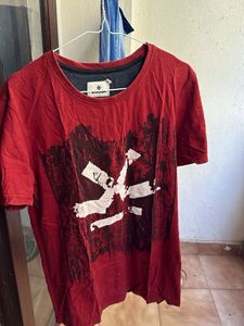 Men's Red Graphic T-Shirt
