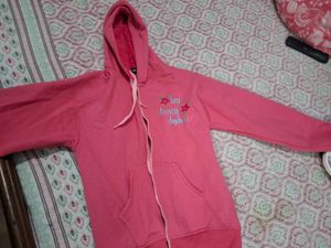 Pink Embroidered Hoodie