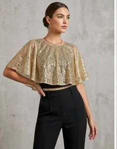 Sparkling Sequin Cape Top