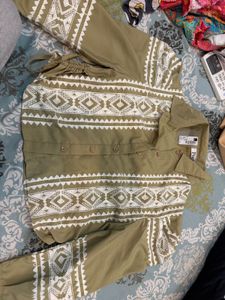 Boho Print Button-Up Shirt