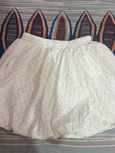 White polka dot skirt